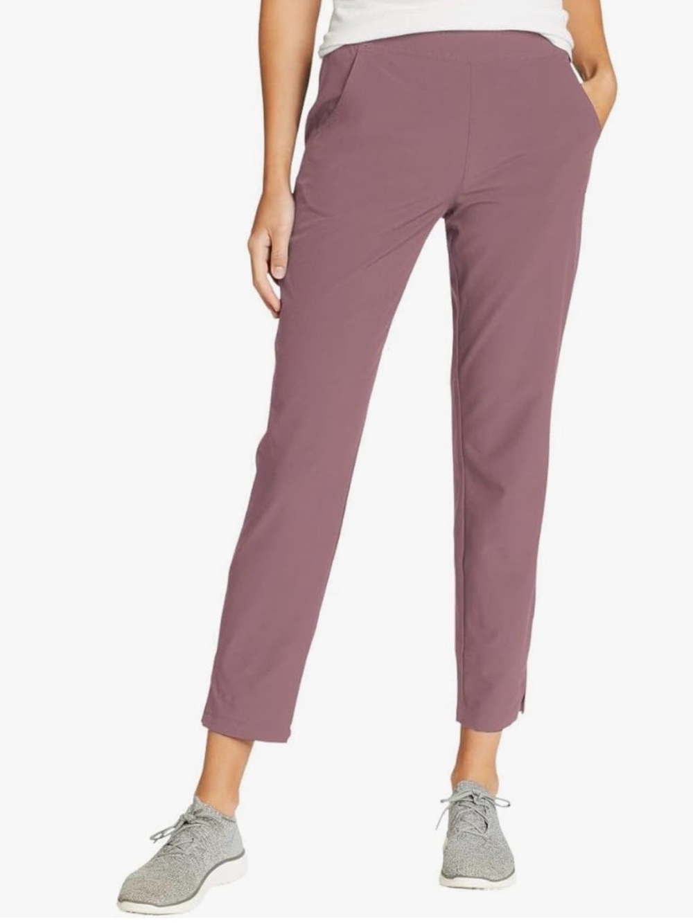 Eddie Bauer Travel Pants Women - Lightweight Elastic Waistband Ankle Pants